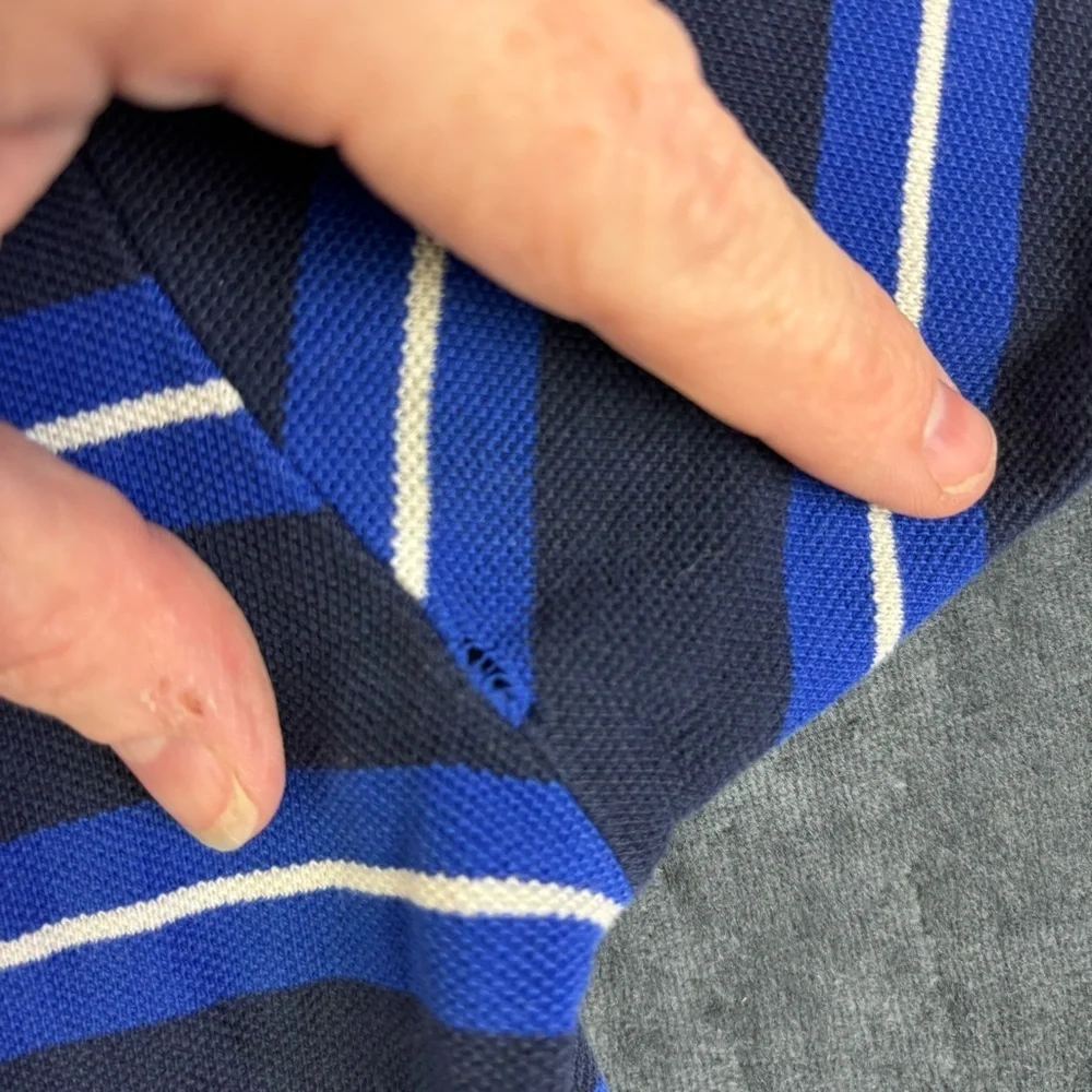 Ralph Lauren Blue and White Polo Shirt Classic Striped Design